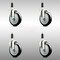 Service Caster 5 Inch 316SS Black Polyurethane Swivel 1 Inch Expanding Stem Caster Set SCC SCC-SS316EX20S514-PPUB-BLK-1-4 - alternate 1